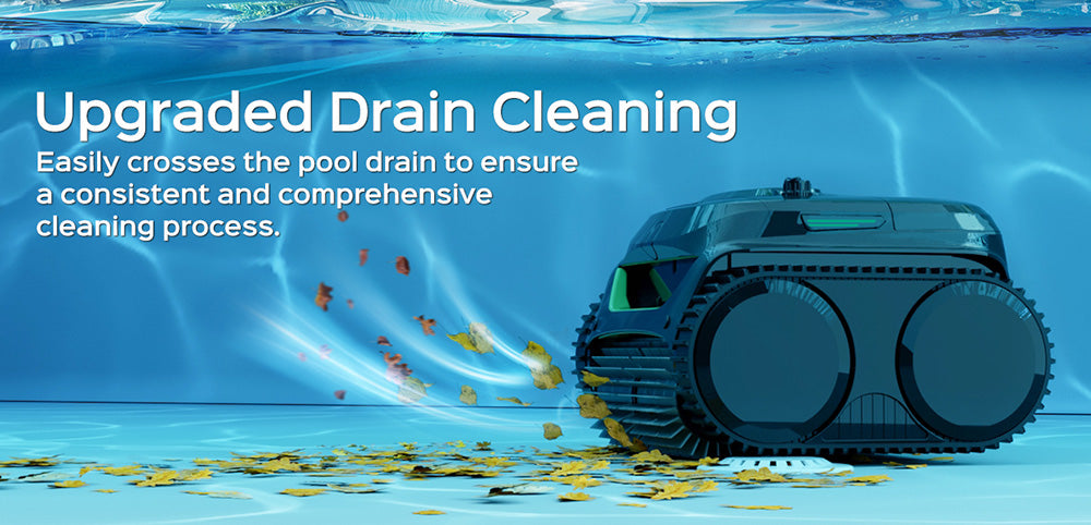 Bezdrátový robotický vysavač WYBOT C2, čištění stěn a vodní hladiny, dvojitá filtrace, pro zapuštěné bazény do 235 m², černozelený