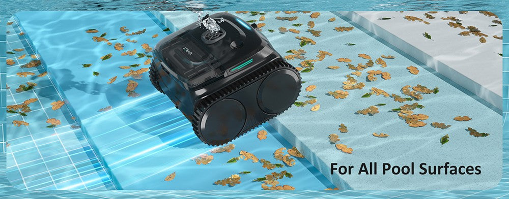 Bezdrátový robotický vysavač na bazén WYBOT C2 Vision, detekce nečistot s kamerou s umělou inteligencí, 8v1 hlavní čištění, dvouvrstvá filtrace, bezkartáčové motory pro výkonné sání, pro bazény do 1940 čtverečních stop, černozelený