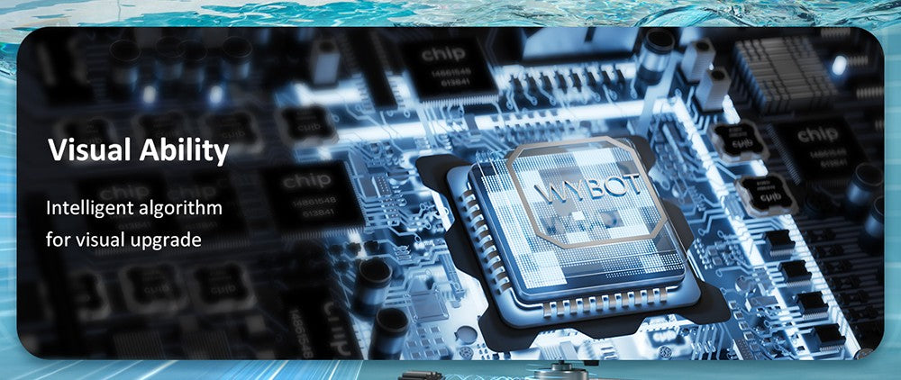 Bezdrátový robotický vysavač na bazén WYBOT C2 Vision, detekce nečistot s kamerou s umělou inteligencí, 8v1 hlavní čištění, dvouvrstvá filtrace, bezkartáčové motory pro výkonné sání, pro bazény do 1940 čtverečních stop, černozelený