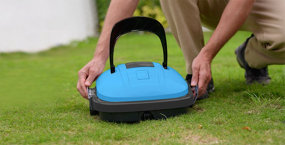 Bezdrátový bazénový robotický vysavač WYBOT WY1102, duální motor, max. doba provozu 50 minut, až 525 čtverečních stop, pro bazény s plochým dnem, modrý