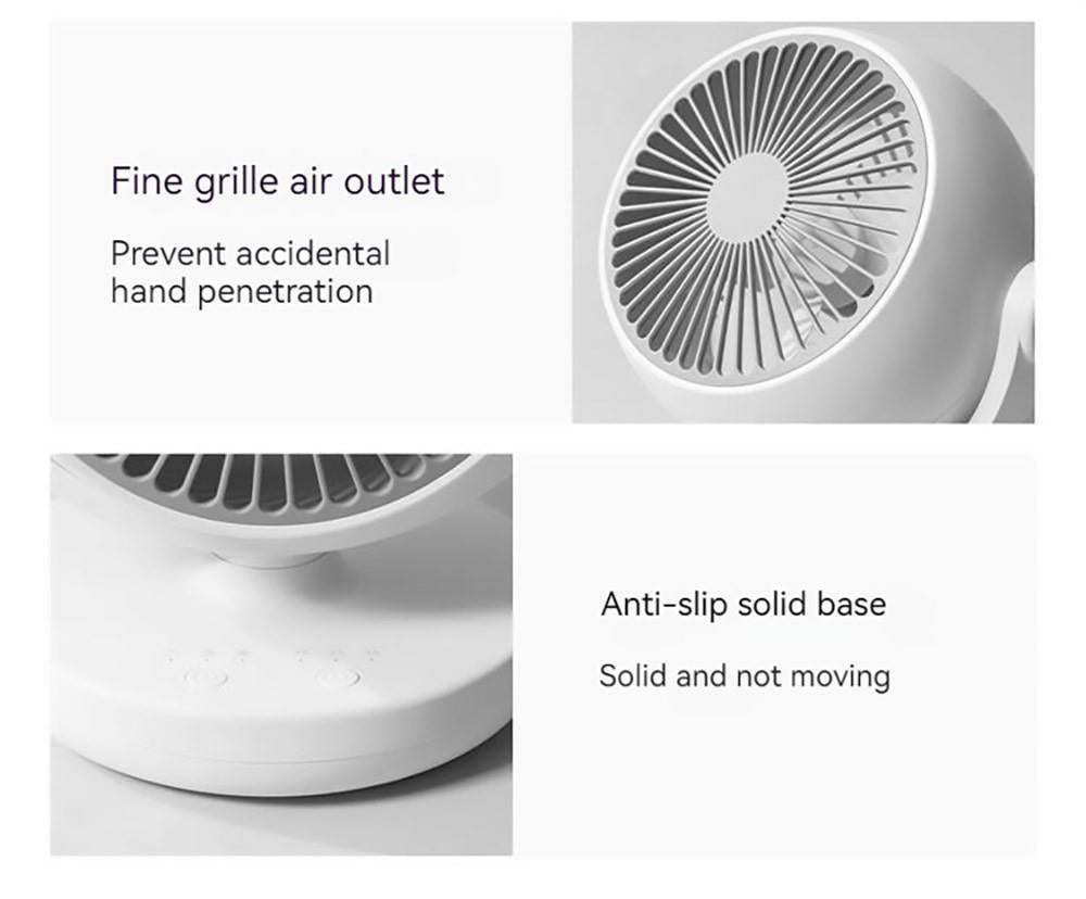 Xiaoda Feiyue C06 Přenosný stolní ventilátor s cirkulací vzduchu, 3 rychlosti, funkce časování, třepací hlava nahoru a dolů - verze do zásuvky