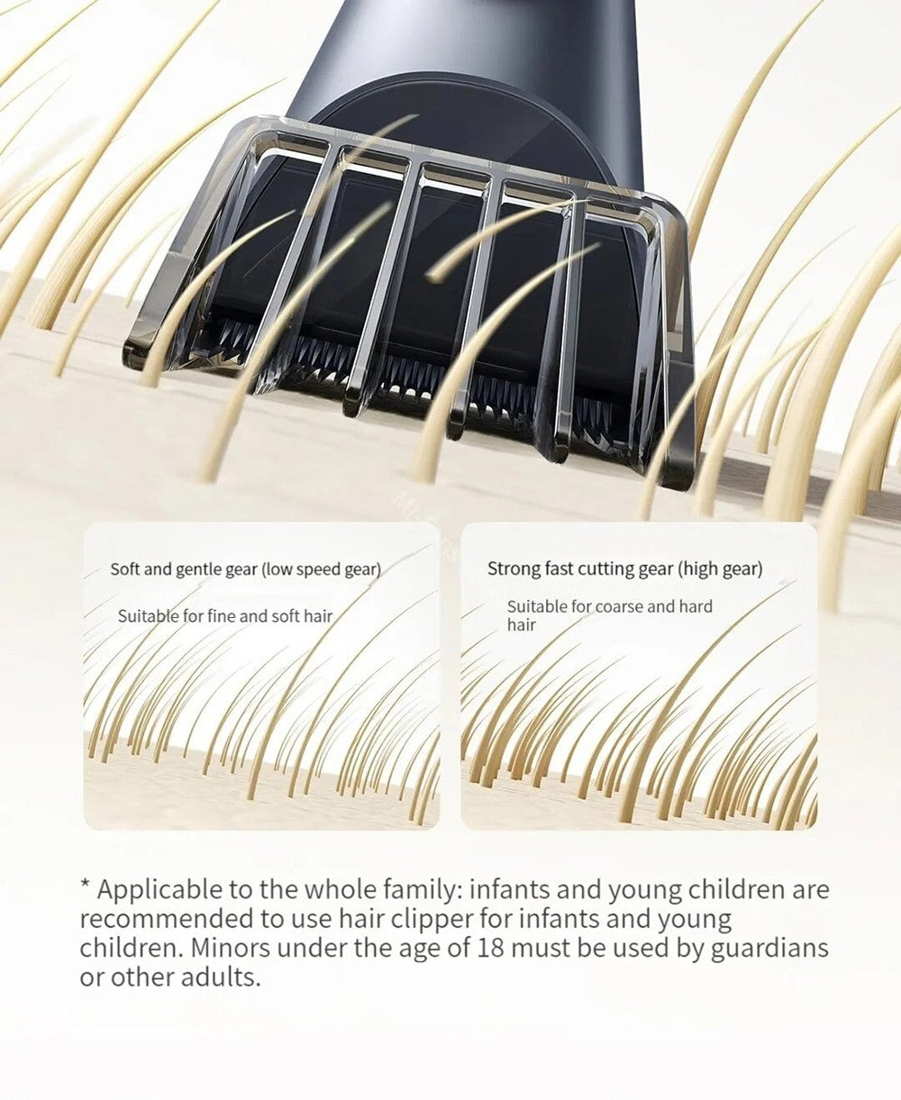 Zastřihovač vlasů Xiaomi Mijia Hair Clipper 2, dobíjecí, dvourychlostní ovládání, vysoce tvrdá čepel, výdrž až 180 minut, digitální displej, vodotěsnost IPX7