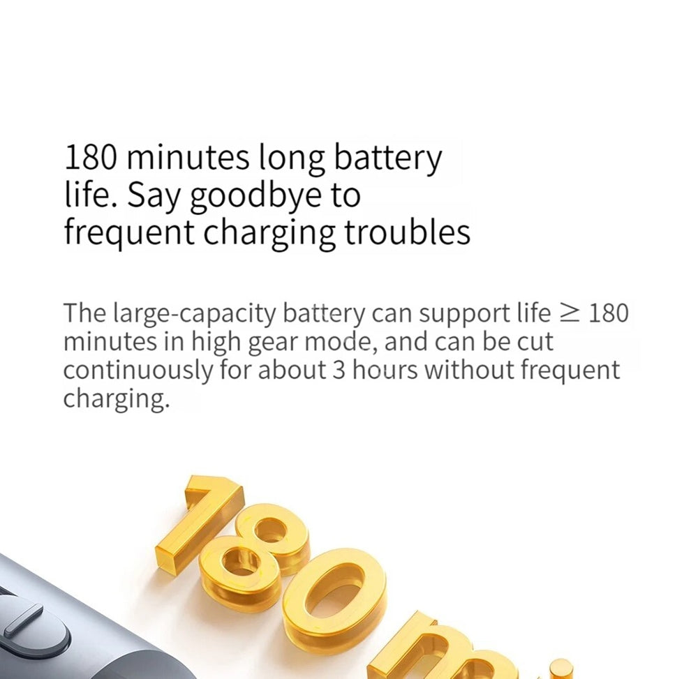 Zastřihovač vlasů Xiaomi Mijia Hair Clipper 2, dobíjecí, dvourychlostní ovládání, vysoce tvrdá čepel, výdrž až 180 minut, digitální displej, vodotěsnost IPX7