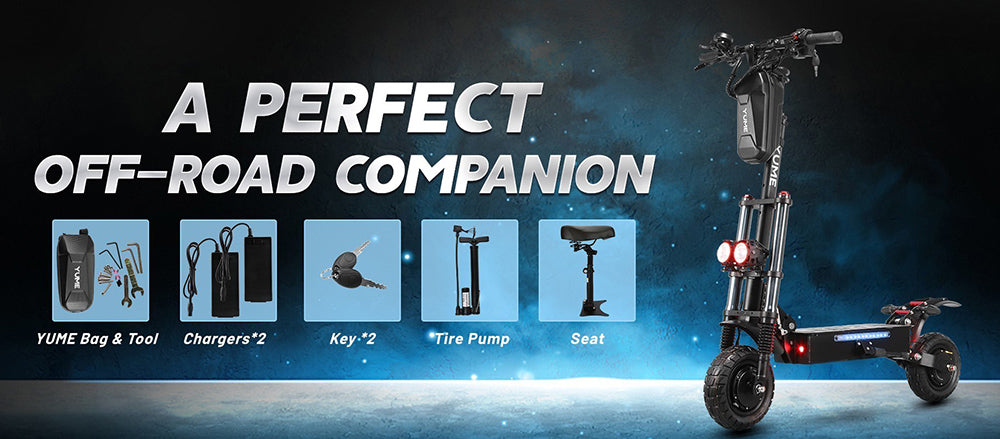 Elektrická koloběžka YUME Y10, motor 1200*2, baterie 52V 23,4Ah, 10