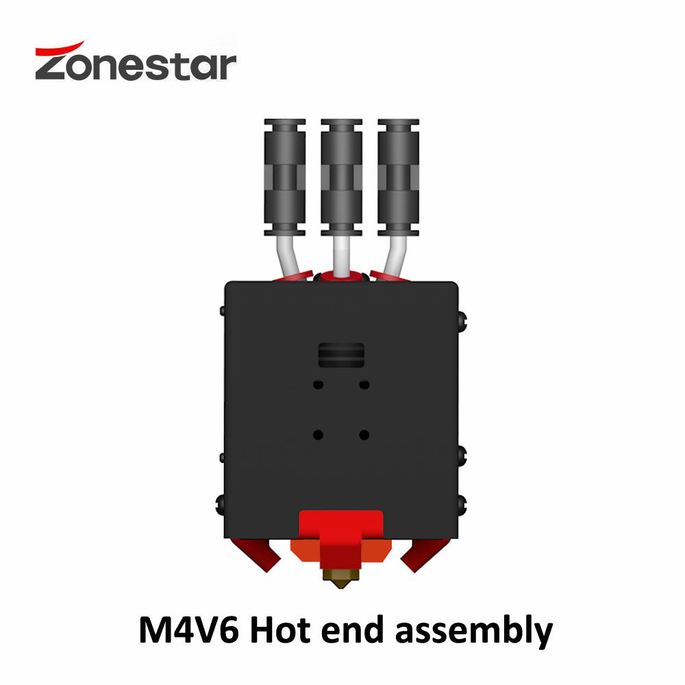 ZONESTAR M4V6 4-v-1-výstupní Mix Color Hotend sestava, s čtyřbarevnou tryskou tiskové hlavy, pro 3D tiskárnu řady Z9V5