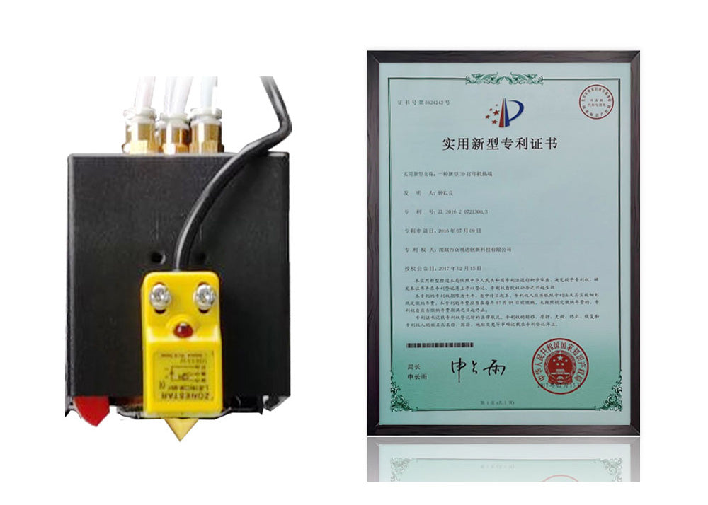 3D tiskárna Zonestar Z8PM4 Pro s 4 titanovými extrudery, 4 vstupy a 1 výstup, míchání barev, automatické vyrovnávání, 32bitová základní deska, LCD displej, open source, 300*300*400 mm