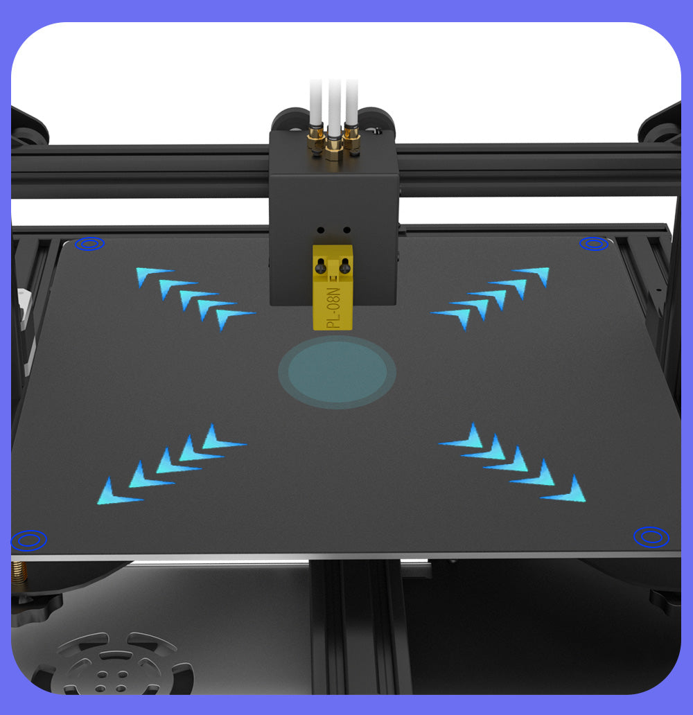 3D tiskárna Zonestar Z8PM4 Pro s 4 titanovými extrudery, 4 vstupy a 1 výstup, míchání barev, automatické vyrovnávání, 32bitová základní deska, LCD displej, open source, 300*300*400 mm